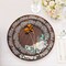 25 Brown 8" Wood Print Paper Dessert Plates Floral Lace Rim Party Decorations
